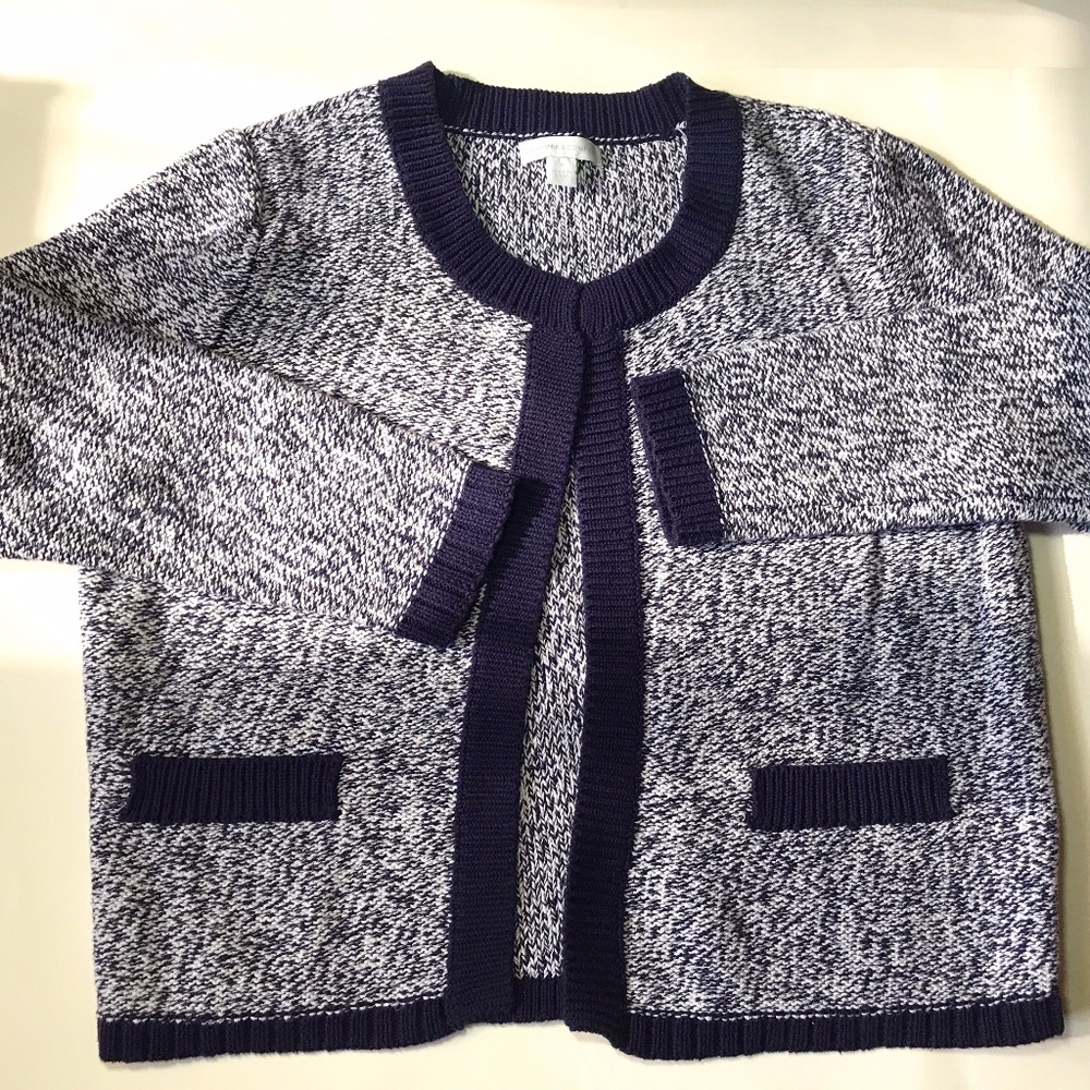 Navy/White Cardigan